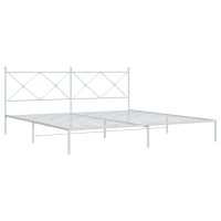 vidaXL Sängram med huvudgavel metall vit 193x203 cm - Bild 2