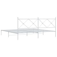 vidaXL Sängram med huvudgavel metall vit 193x203 cm - Bild 6