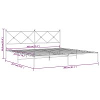 vidaXL Sängram med huvudgavel metall vit 200x200 cm - Bild 8