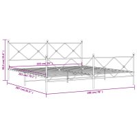 vidaXL Sängram med huvudgavel och fotgavel vit metall 193x203 cm - Bild 8