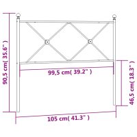 vidaXL Huvudgavel metall vit 100 cm - Bild 6