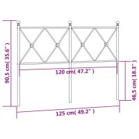 vidaXL Huvudgavel metall vit 120 cm - Bild 6