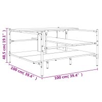 vidaXL Soffbord brun ek 100x100x48,5 cm konstruerat trä - Bild 10