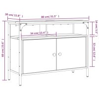 vidaXL Tvättställsskåp brun ek 80x30x60 cm konstruerat trä - Bild 11