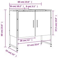 vidaXL Tvättställsskåp rökfärgad ek 60x33x60 cm konstruerat trä - Bild 11