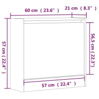 vidaXL Skohylla svart 60x21x57 cm konstruerat trä - Bild 9