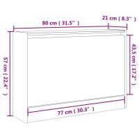 vidaXL Skoskåp sonoma-ek 80x21x57 cm konstruerat trä - Bild 9