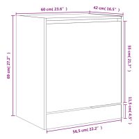 vidaXL Skohylla brun ek 60x42x69 cm konstruerat trä - Bild 9