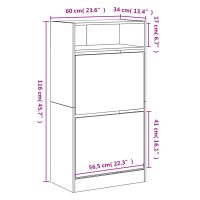 vidaXL Skohylla brun ek 60x34x116 cm konstruerat trä - Bild 9