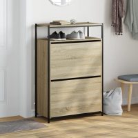 vidaXL Skohylla sonoma-ek 75x34x112 cm konstruerat trä - Bild 3