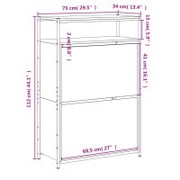 vidaXL Skohylla sonoma-ek 75x34x112 cm konstruerat trä - Bild 9