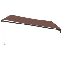 vidaXL Markis manuellt infällbar brun 400x350 cm - Bild 4