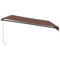 vidaXL Markis manuellt infällbar brun 500x350 cm - Bild 4