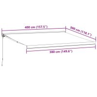 vidaXL Markis infällbar antracit och vit 4x3 m tyg&aluminium - Bild 9