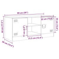 vidaXL TV-skåp svart 99x39x44 cm stål - Bild 12