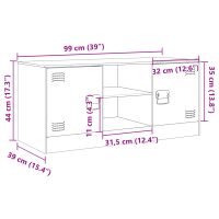 vidaXL TV-skåp antracit 99x39x44 cm stål - Bild 12