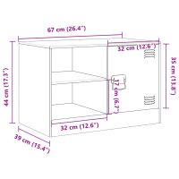 vidaXL TV-skåp 2 st svart 67x39x44 cm stål - Bild 12