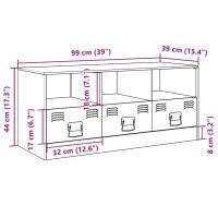 vidaXL TV-skåp antracit 99x39x44 cm stål - Bild 12