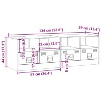 vidaXL TV-skåp 2 st svart 67x39x44 cm stål - Bild 12