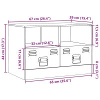 vidaXL TV-skåp rosa 67x39x44 cm stål - Bild 12