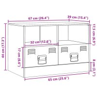 vidaXL TV-skåp vit 67x39x44 cm stål - Bild 12