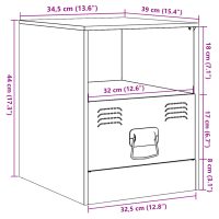 vidaXL Sängskåp svart 34,5x39x44 cm stål - Bild 12