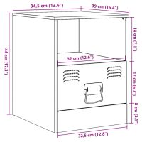 vidaXL Sängskåp 2 st senapsgul 34,5x39x44 cm stål - Bild 12