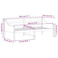 vidaXL Dagbädd vit 90x190 cm massiv furu - Bild 9