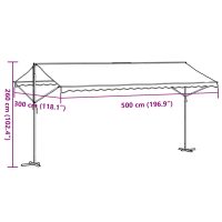 vidaXL Fristående markis blå och vit 500x300 cm tyg och stål - Bild 11