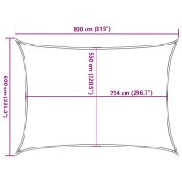 vidaXL Solsegel ljusgrå 8x6 m 100% polyesteroxford - Bild 10