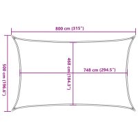 vidaXL Solsegel sandfärgat 8x5 m 100% polyesteroxford - Bild 10