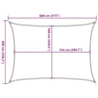 vidaXL Solsegel sandfärgat 8x6 m 100% polyesteroxford - Bild 10