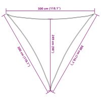 vidaXL Solsegel ljusgrå 3x3x3 m 100% polyesteroxford - Bild 10