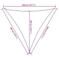 vidaXL Solsegel ljusgrå 3,6x3,6x3,6 m 100% polyesteroxford - Bild 10