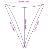 vidaXL Solsegel ljusgrå 5x6x6 m 100% polyesteroxford - Bild 10