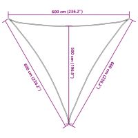 vidaXL Solsegel ljusgrå 6x6x6 m 100% polyesteroxford - Bild 10