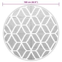 vidaXL Utomhusmatta grå Ø160 cm PP - Bild 6