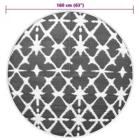 vidaXL Utomhusmatta blå och vit Ø160 cm PP - Bild 6