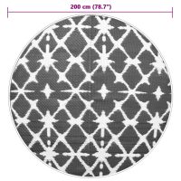 vidaXL Utomhusmatta blå och vit Ø200 cm PP - Bild 6