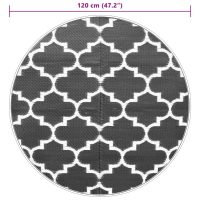 vidaXL Utomhusmatta blå Ø120 cm PP - Bild 6