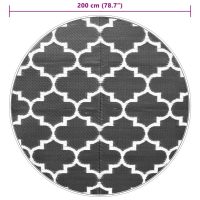 vidaXL Utomhusmatta blå Ø200 cm PP - Bild 6