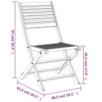 vidaXL Hopfällbara trädgårdsstolar 4 st 48,5x61,5x87 cm massiv akacia - Bild 10