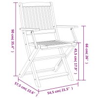 vidaXL Hopfällbara trädgårdsstolar 4 st 57,5x54,5x90 cm massiv akacia - Bild 10