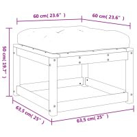 vidaXL Fotpall med dyna för trädgården impregnerad furu - Bild 10