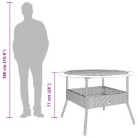 vidaXL Trädgårdsbord med akaciaträ svart Ø110x71 cm konstrotting - Bild 11