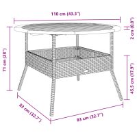 vidaXL Trädgårdsbord med akaciaträ grå Ø110x71 cm konstrotting - Bild 10