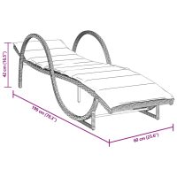 vidaXL Solsäng med dyna ljusgrå 60x199x42 cm konstrotting - Bild 10