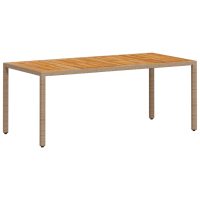 vidaXL Trädgårdsbord beige 190x90x75 cm konstrotting akaciaträ - Bild 2