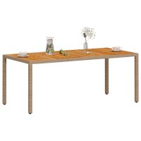 vidaXL Trädgårdsbord beige 190x90x75 cm konstrotting akaciaträ - Bild 4