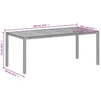 vidaXL Trädgårdsbord beige 190x90x75 cm konstrotting akaciaträ - Bild 11